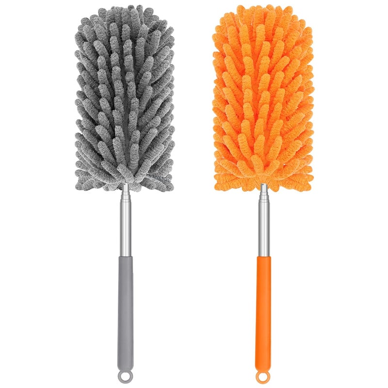 TIMIVO Mini Duster for Cleaning, 360° Bendable Hand Dusters with Extension Pole, Washable Small Duster for Car Interior, Office, Furniture - Image 1